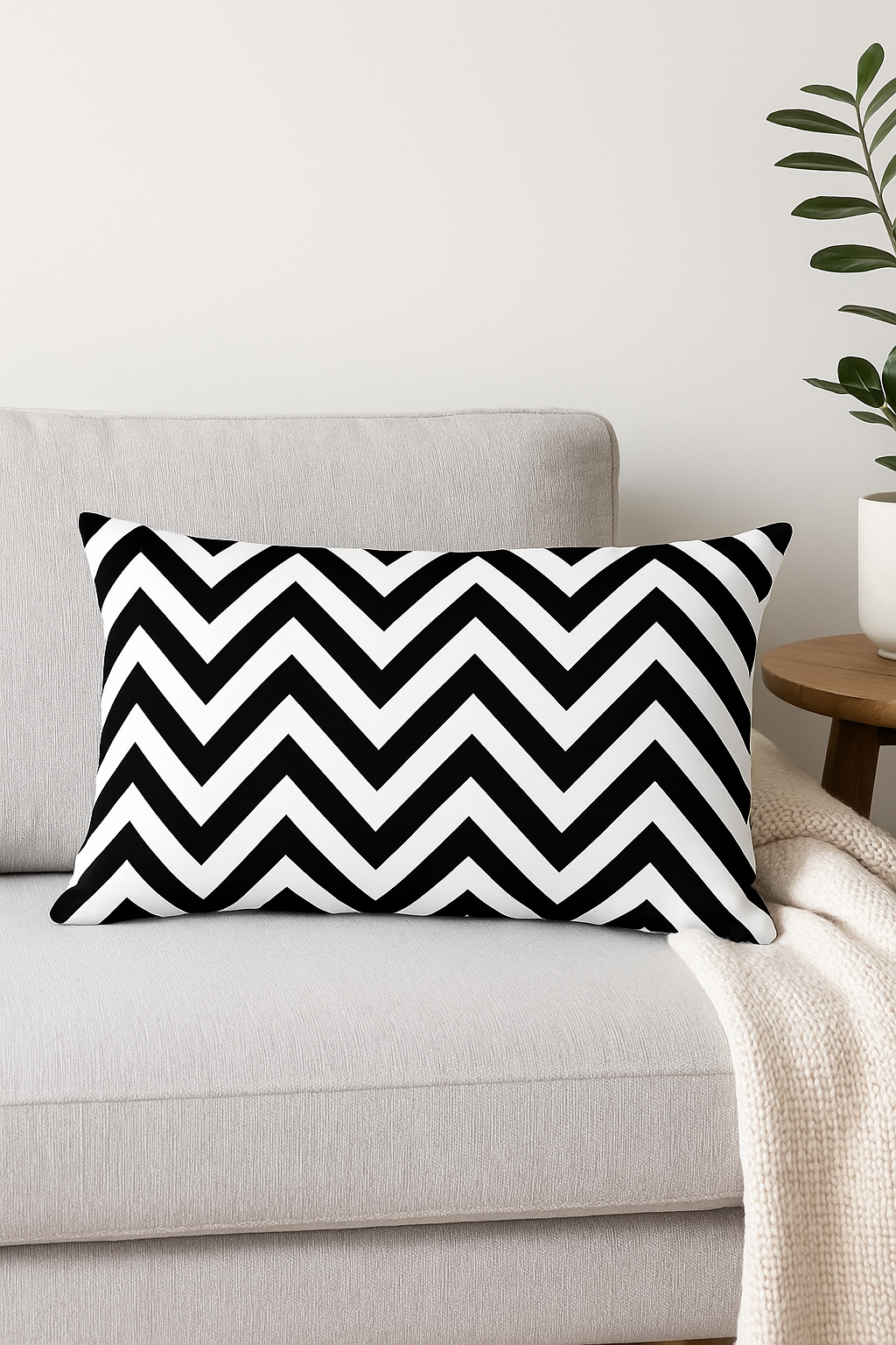 housse de coussin décorative géométrique noir et jaune 30 x 50 cm
