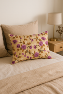 housse de coussin décorative motif arc-en-ciel fleurs rouges roses