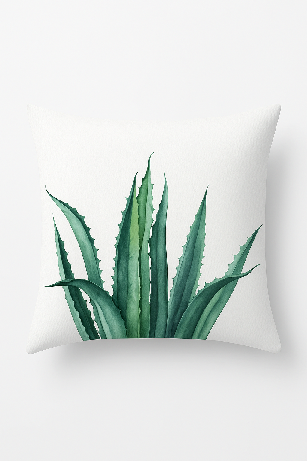 housse de coussin décorative motif cactus et plantes tropicales
