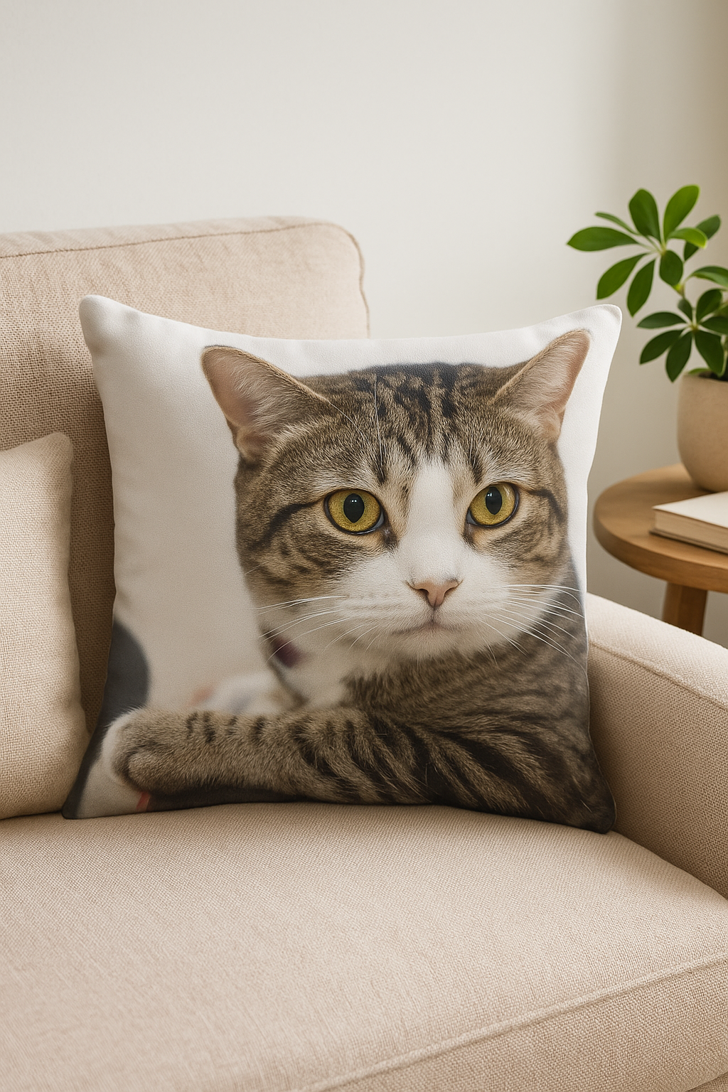housse de coussin décorative motif chat mignon