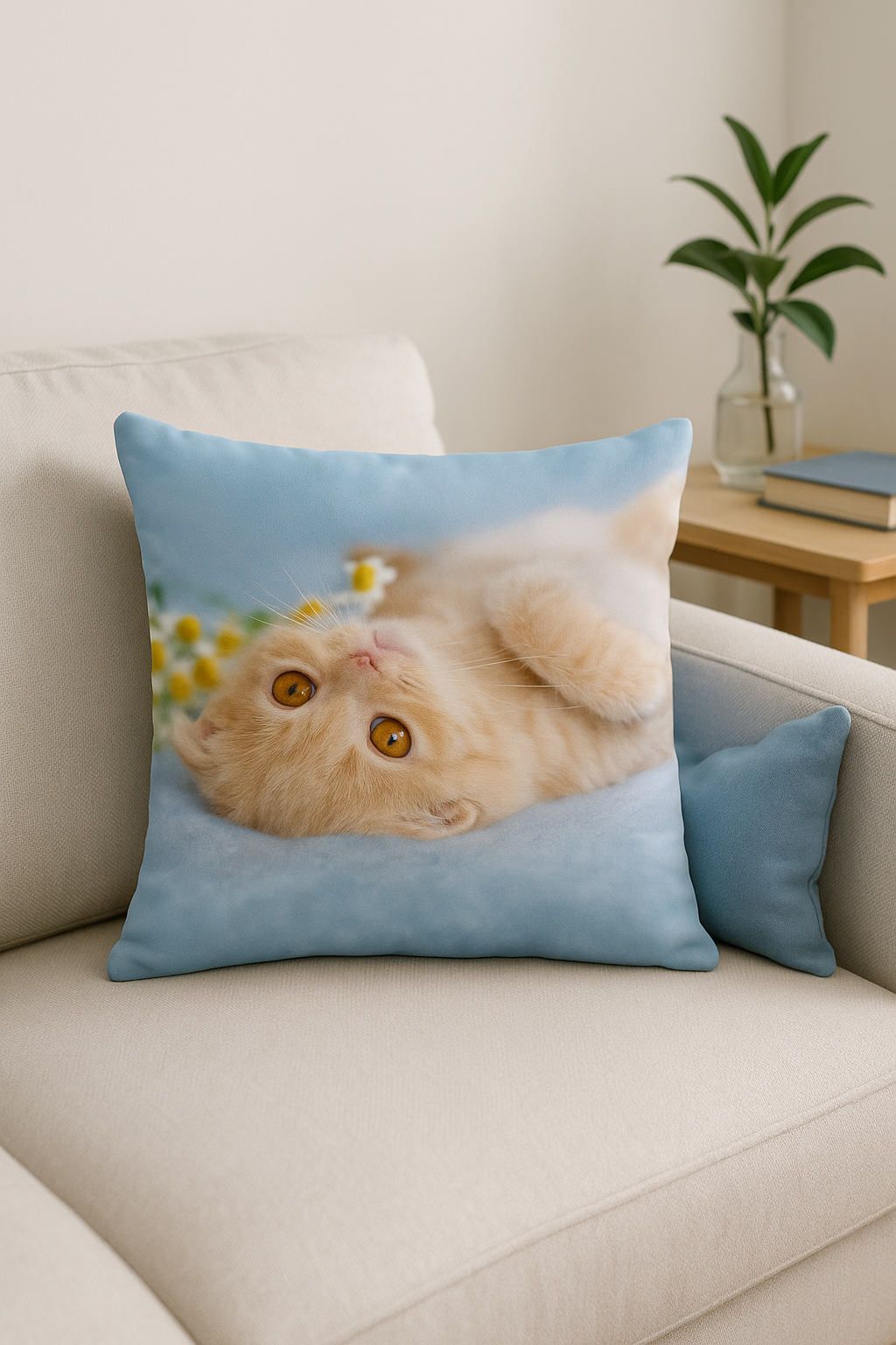 housse de coussin décorative motif chat mignon pour votre espace