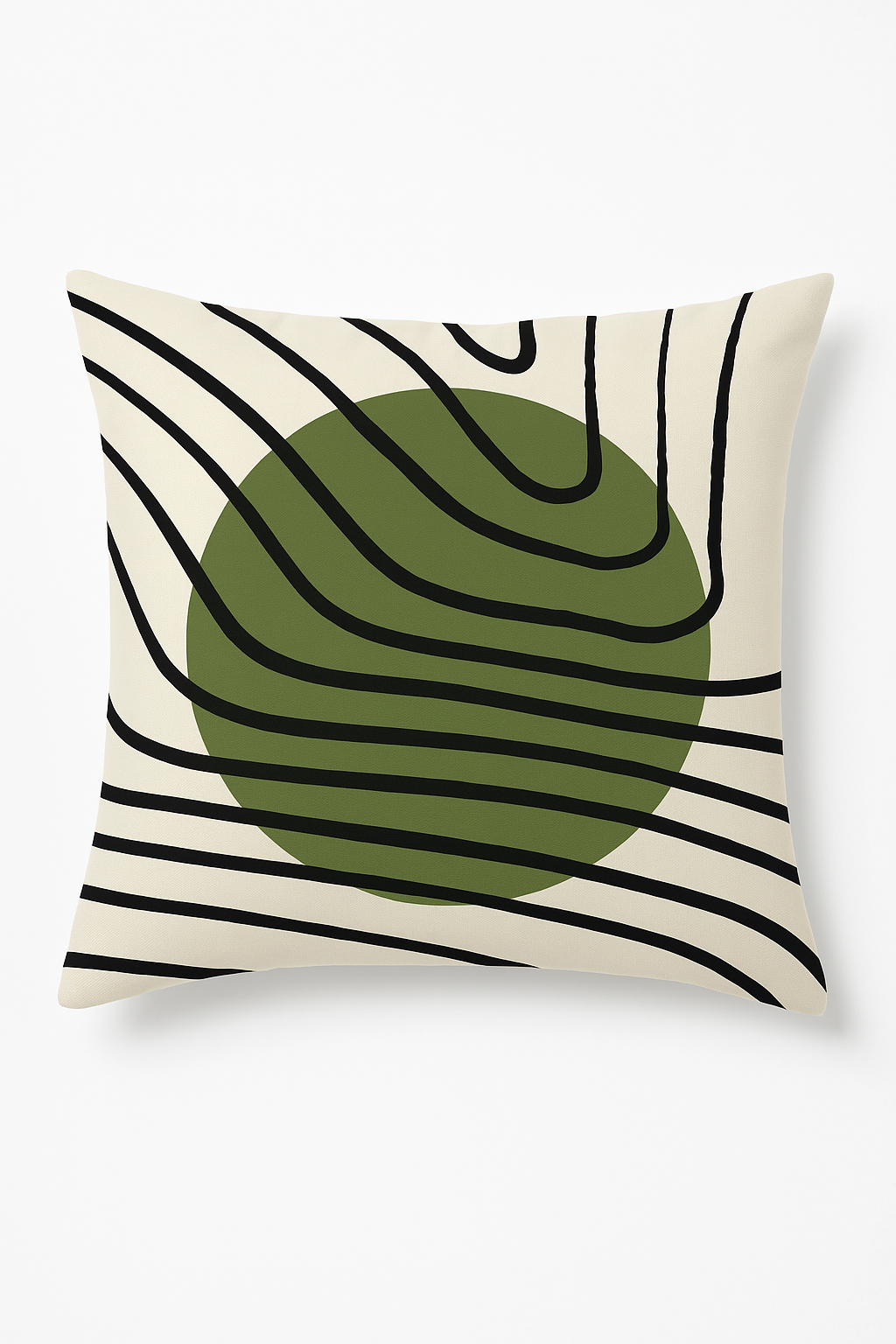 housse de coussin décorative motif floral vert abstrait
