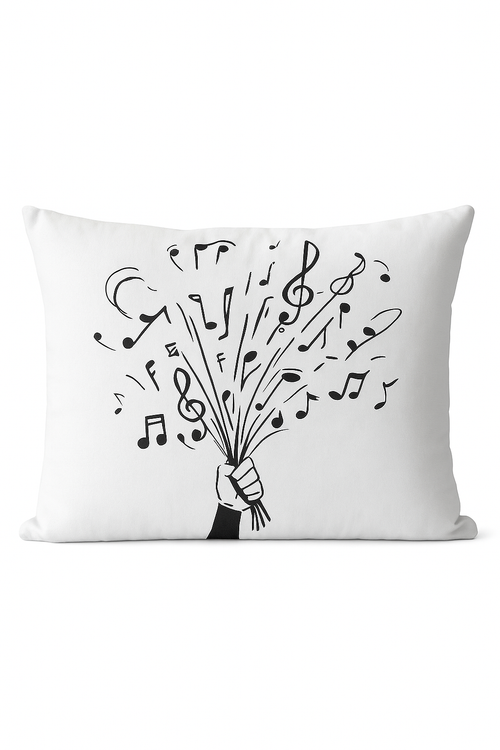 housse de coussin décorative notes de musique pour canapé et chambre