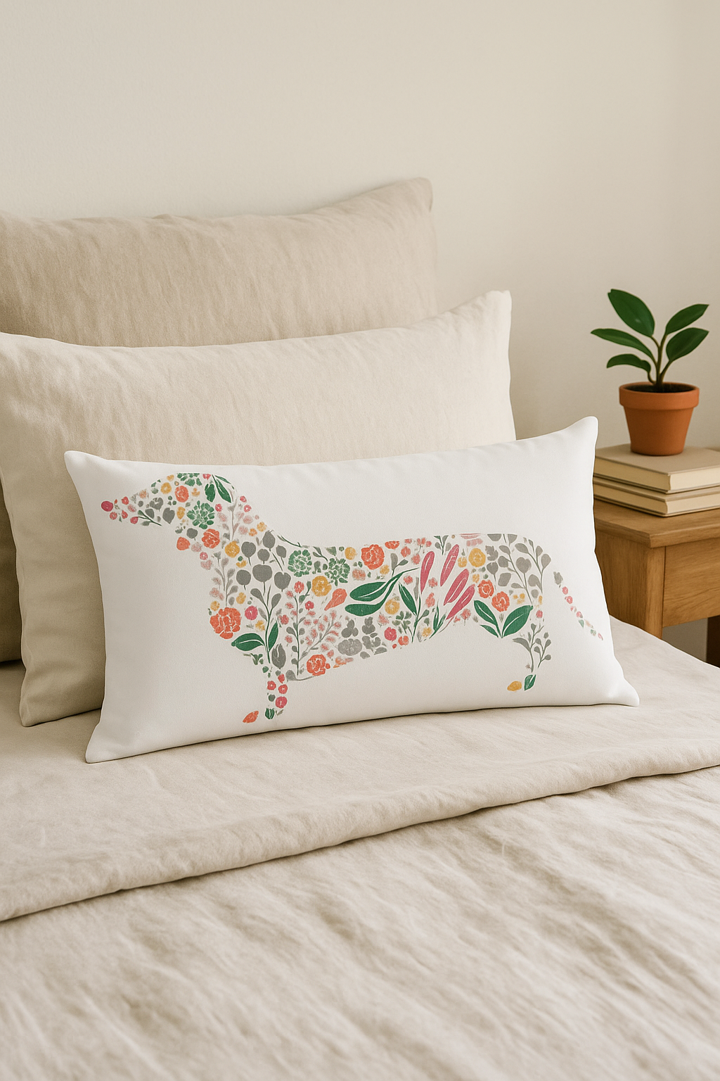 housse de coussin décorative petits animaux chiot chat - vue 3 sur 2