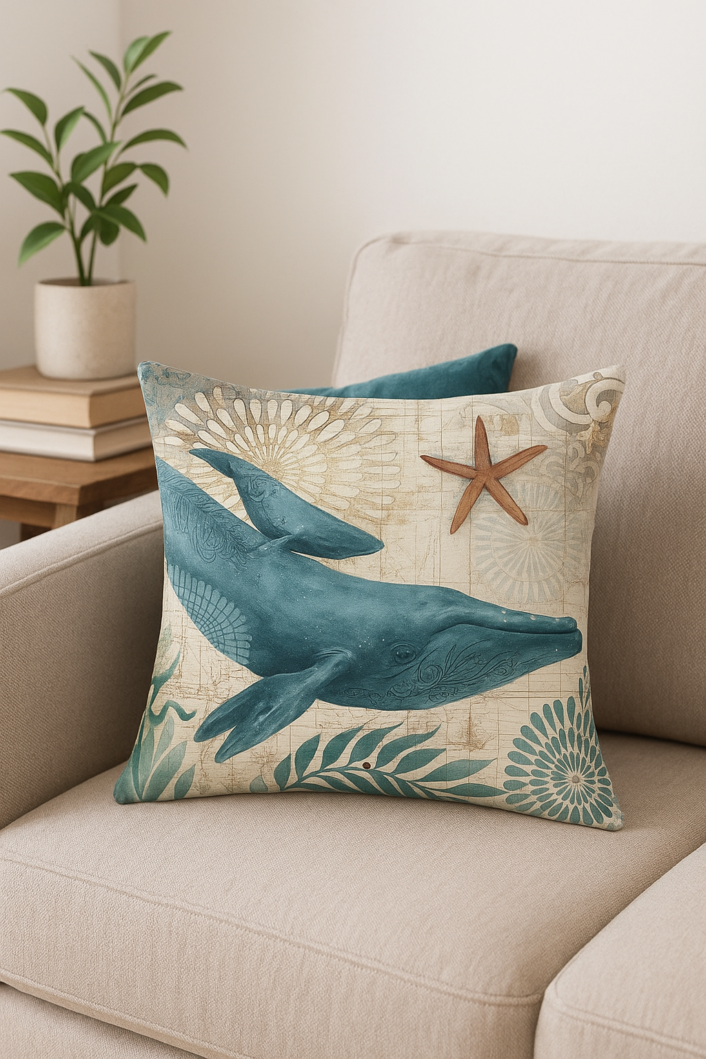 housse de coussin décorative tortue marine motif animal