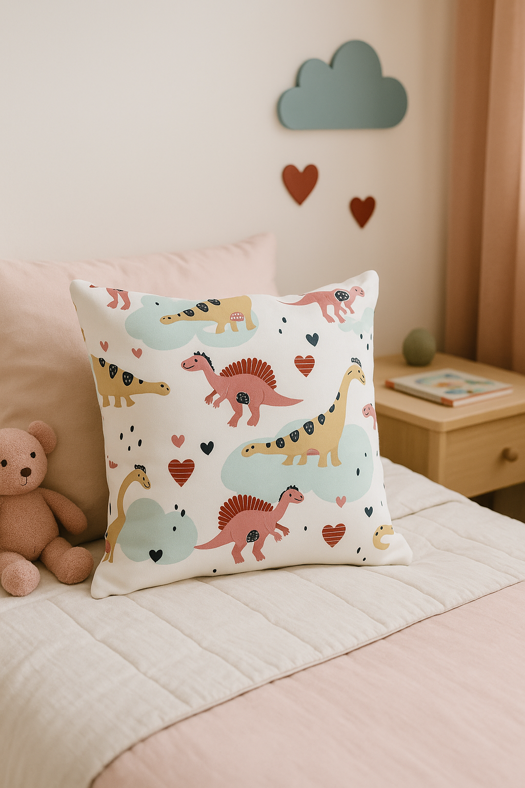 housse de coussin dinosaure mignon pour décoration intérieure - vue 3 sur 2