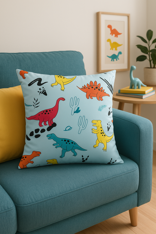 housse de coussin dinosaure mignon pour décoration intérieure