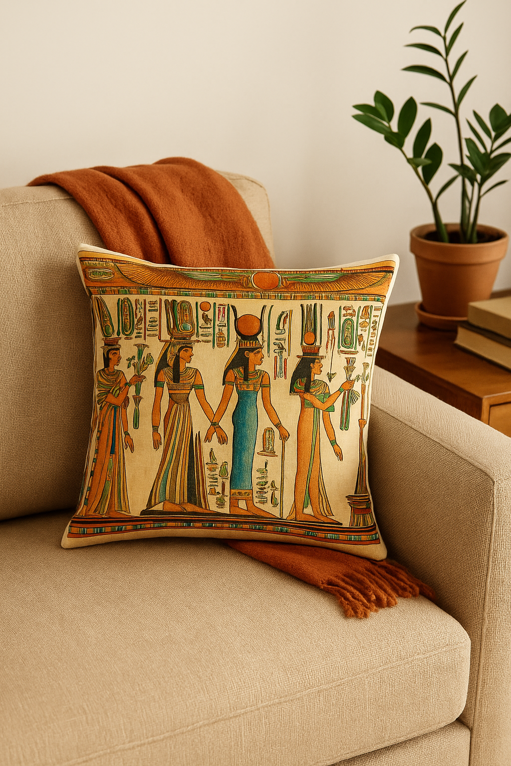 housse de coussin égyptienne décorative pour canapé et salon - vue 3 sur 2