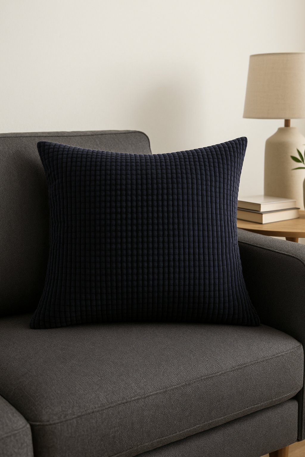 housse de coussin en velours côtelé décoratif pour canapé ou lit - vue 3 sur 2