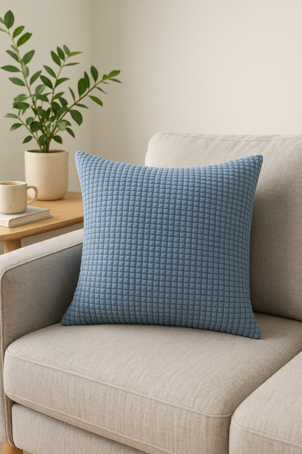 housse de coussin en velours côtelé décoratif pour canapé ou lit - vue 3 sur 2