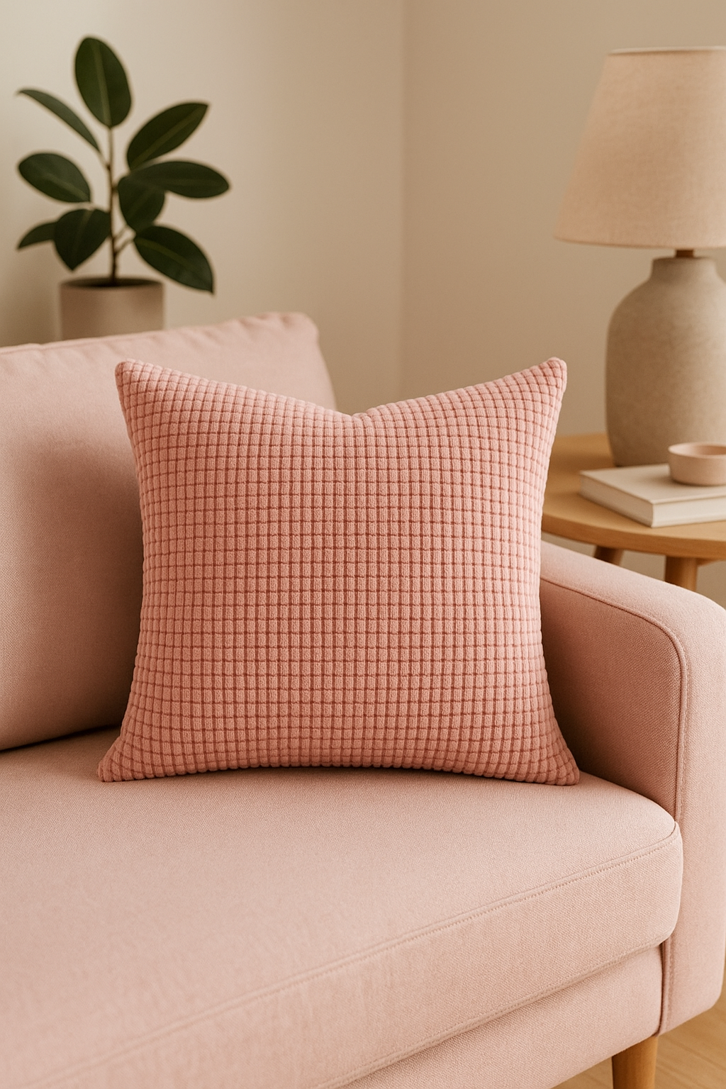 housse de coussin en velours côtelé décoratif pour canapé ou lit