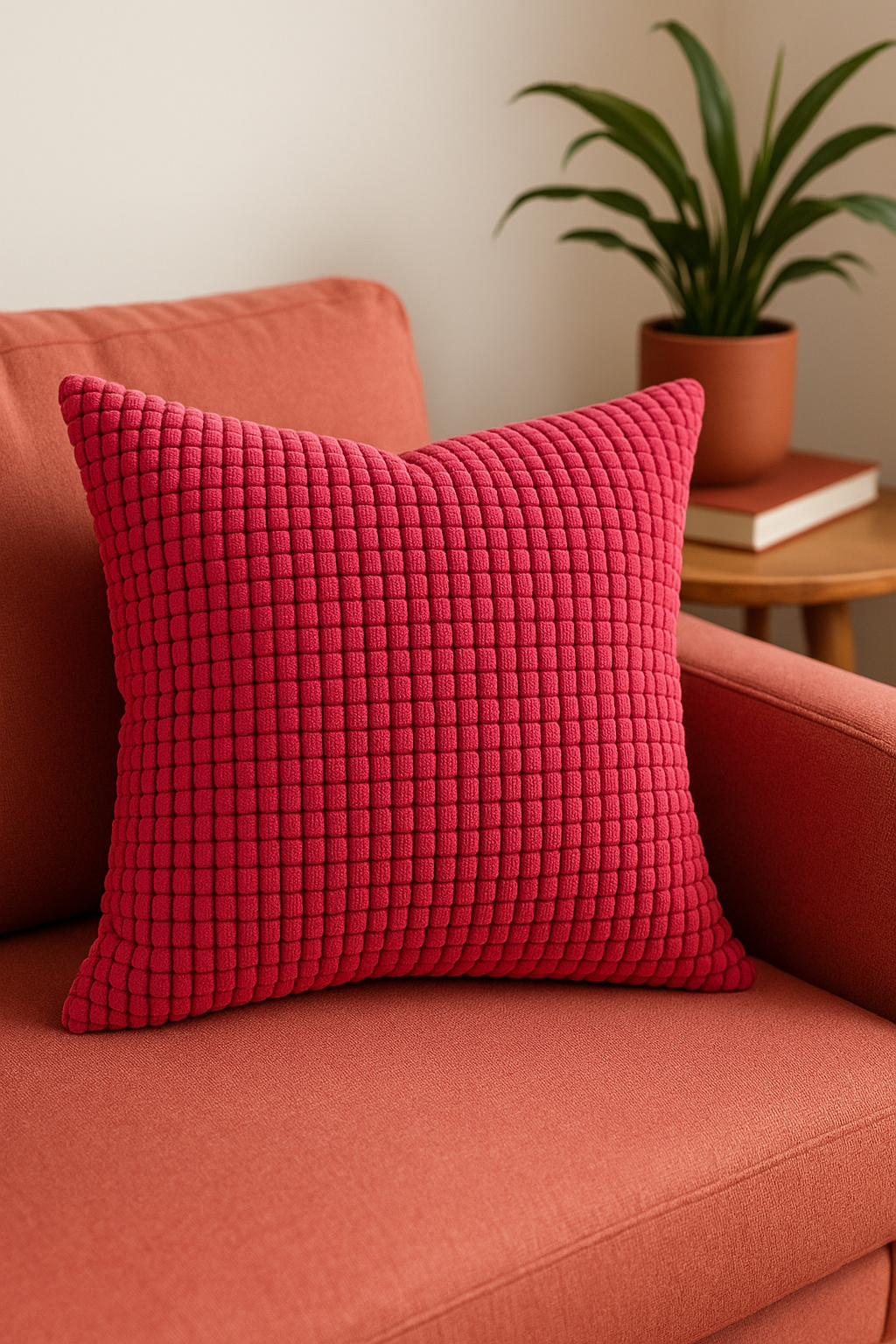 housse de coussin en velours côtelé décorative pour canapé et lit