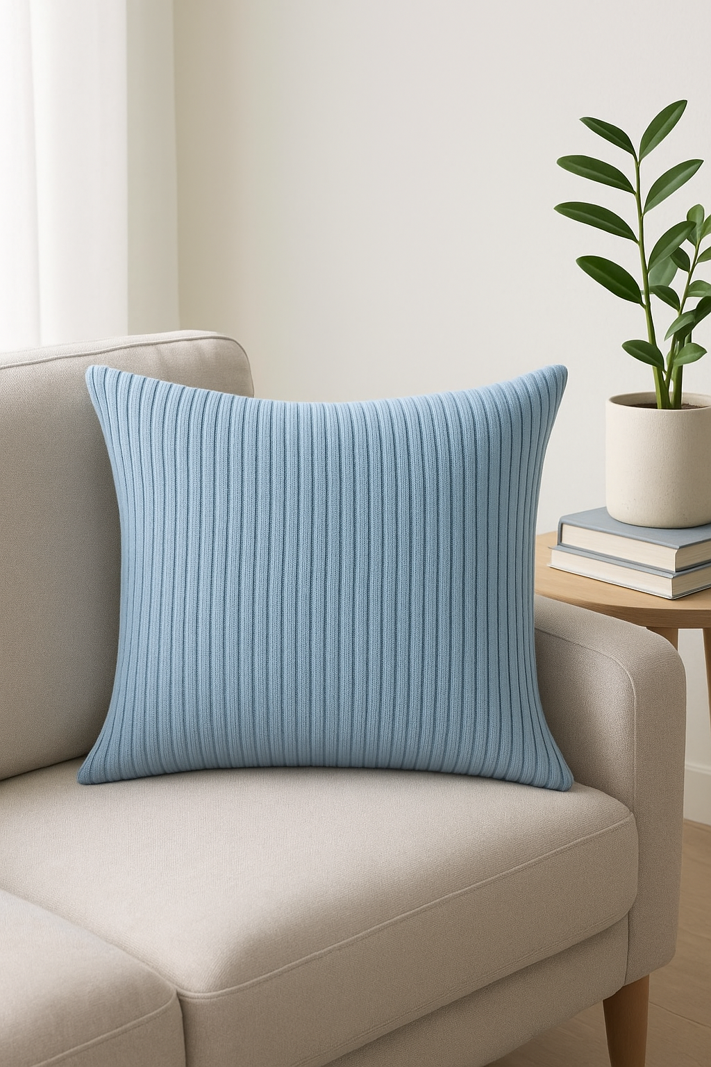 housse de coussin en velours côtelé rayé 45-60 cm - vue 3 sur 2