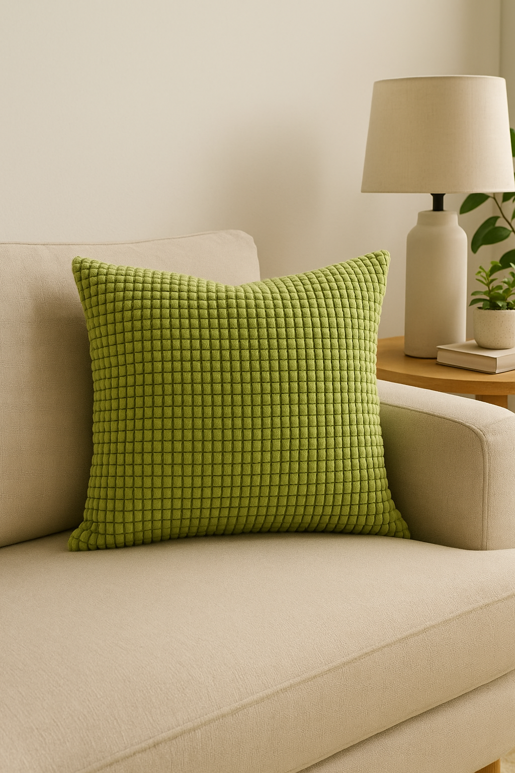 housse de coussin en velours côtelé unie 40 à 70 cm