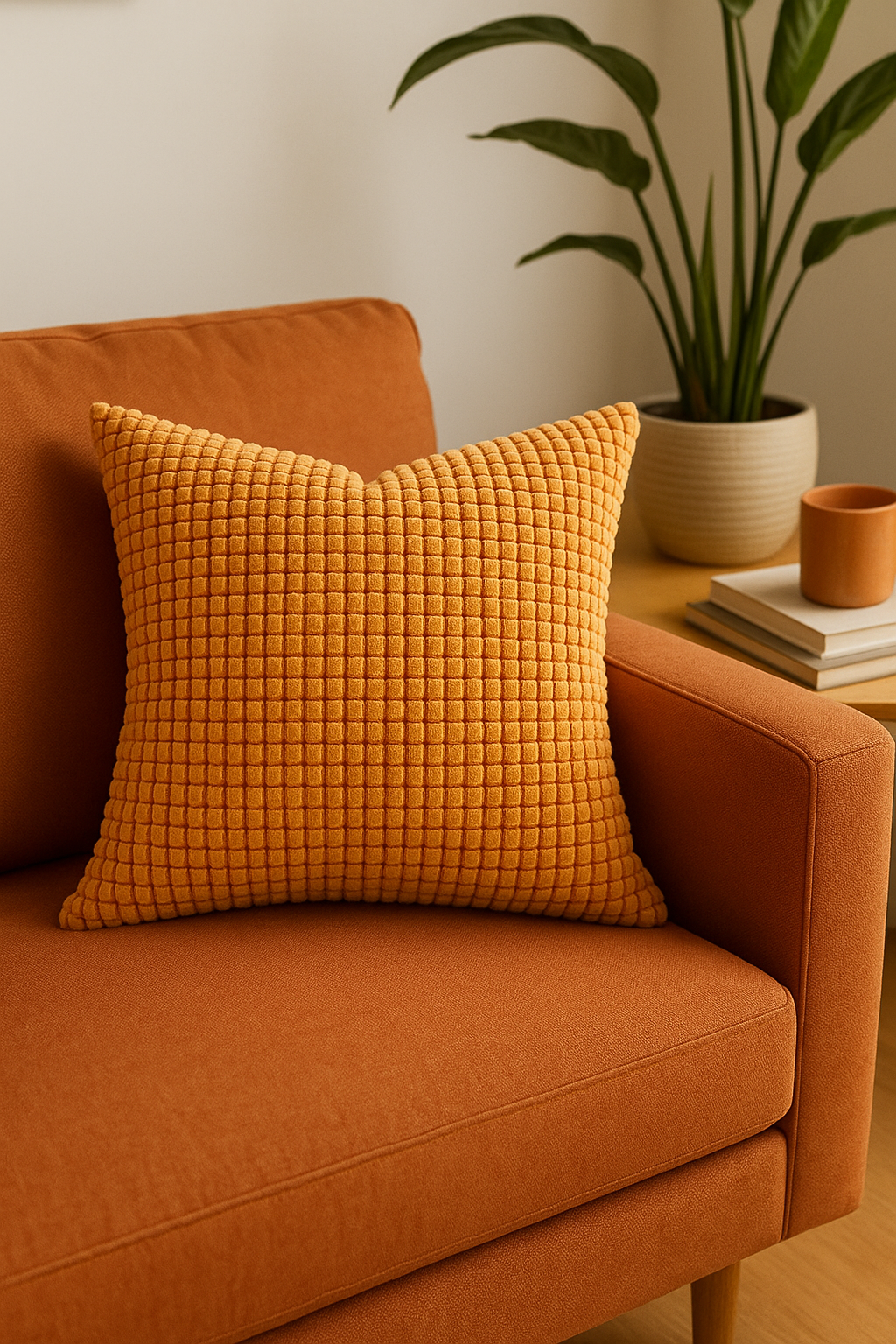 housse de coussin en velours côtelé unie 40 à 70 cm