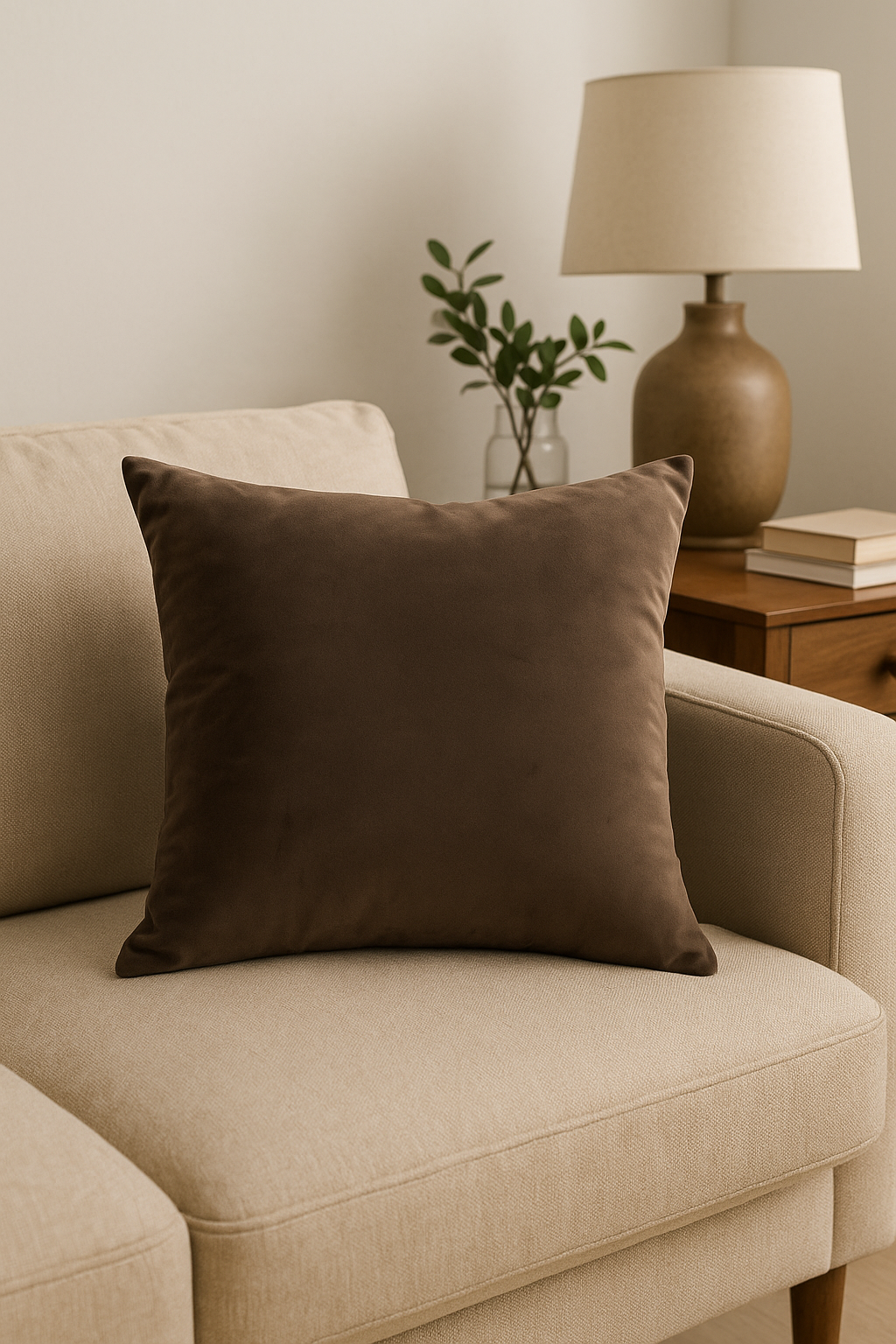 housse de coussin en velours sur mesure couleur unie 40 à 60 cm