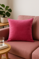 housse de coussin en velours sur mesure couleur unie décorative