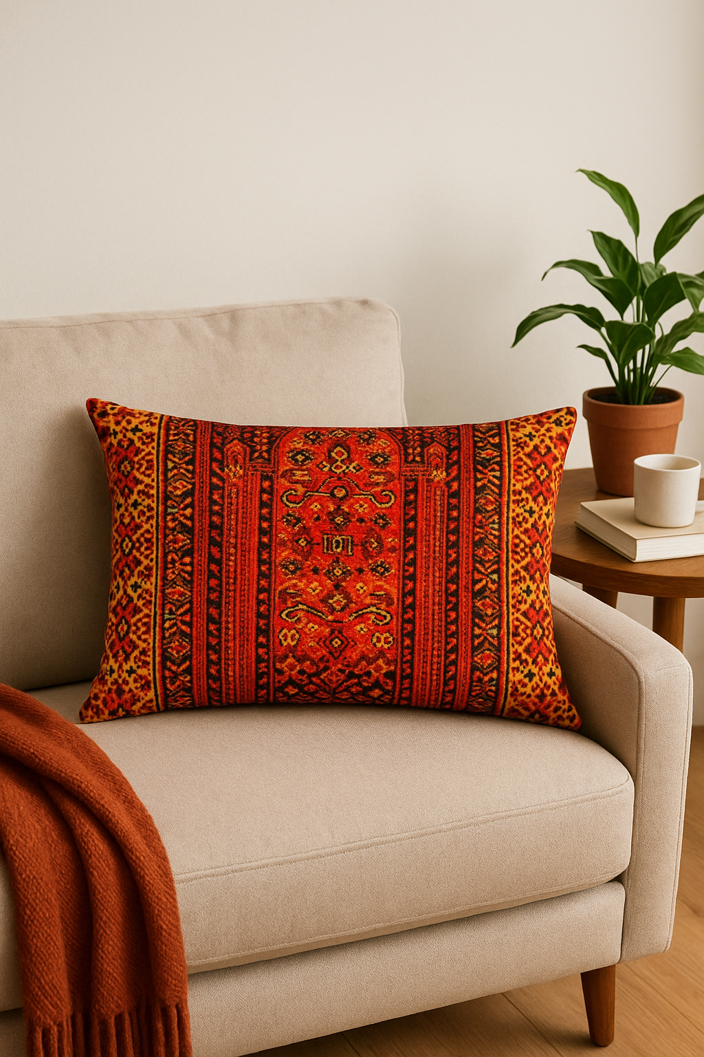 housse de coussin ethnique vintage motif mandala décoratif