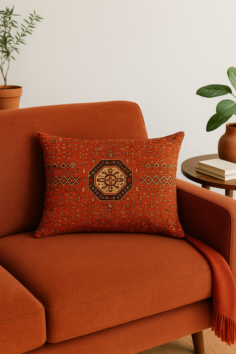 housse de coussin ethnique vintage motif mandala décoratif