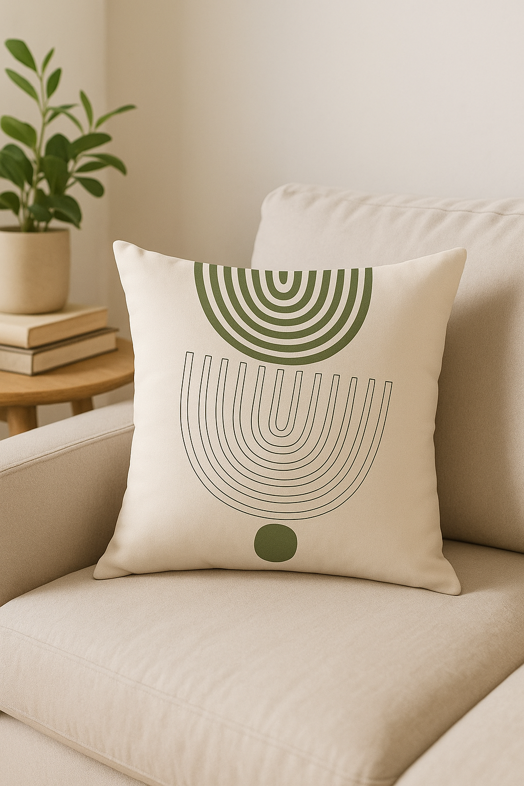 housse de coussin floral vert style abstrait imprimé sur une face