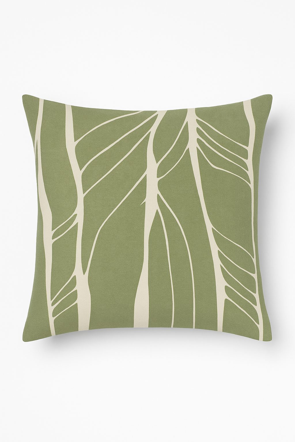 housse de coussin floral vert style abstrait imprimé sur une seule face