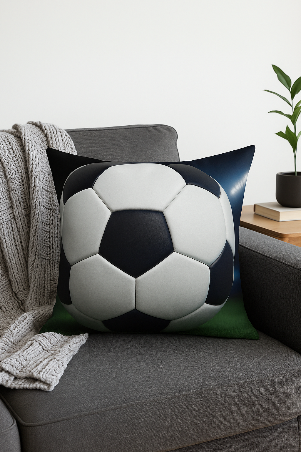 housse de coussin football pour déco moderne et sportive