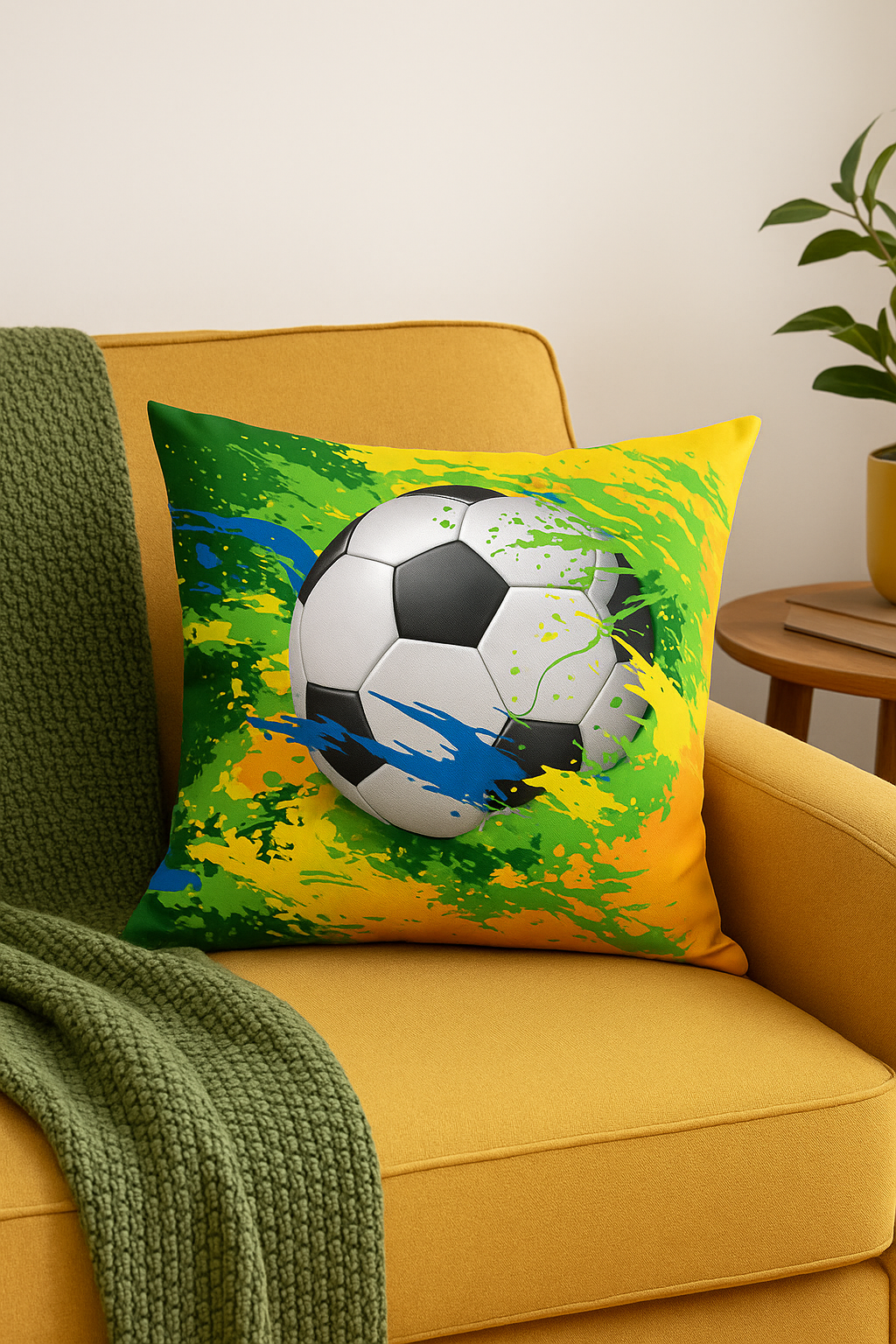 housse de coussin football pour décoration intérieure moderne