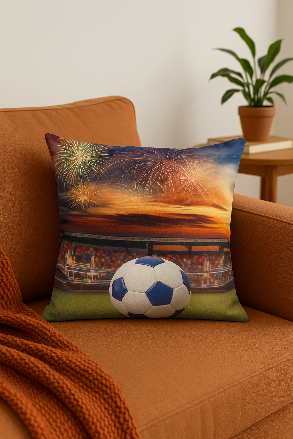 housse de coussin football pour passionnés de sport décoratif - vue 3 sur 2
