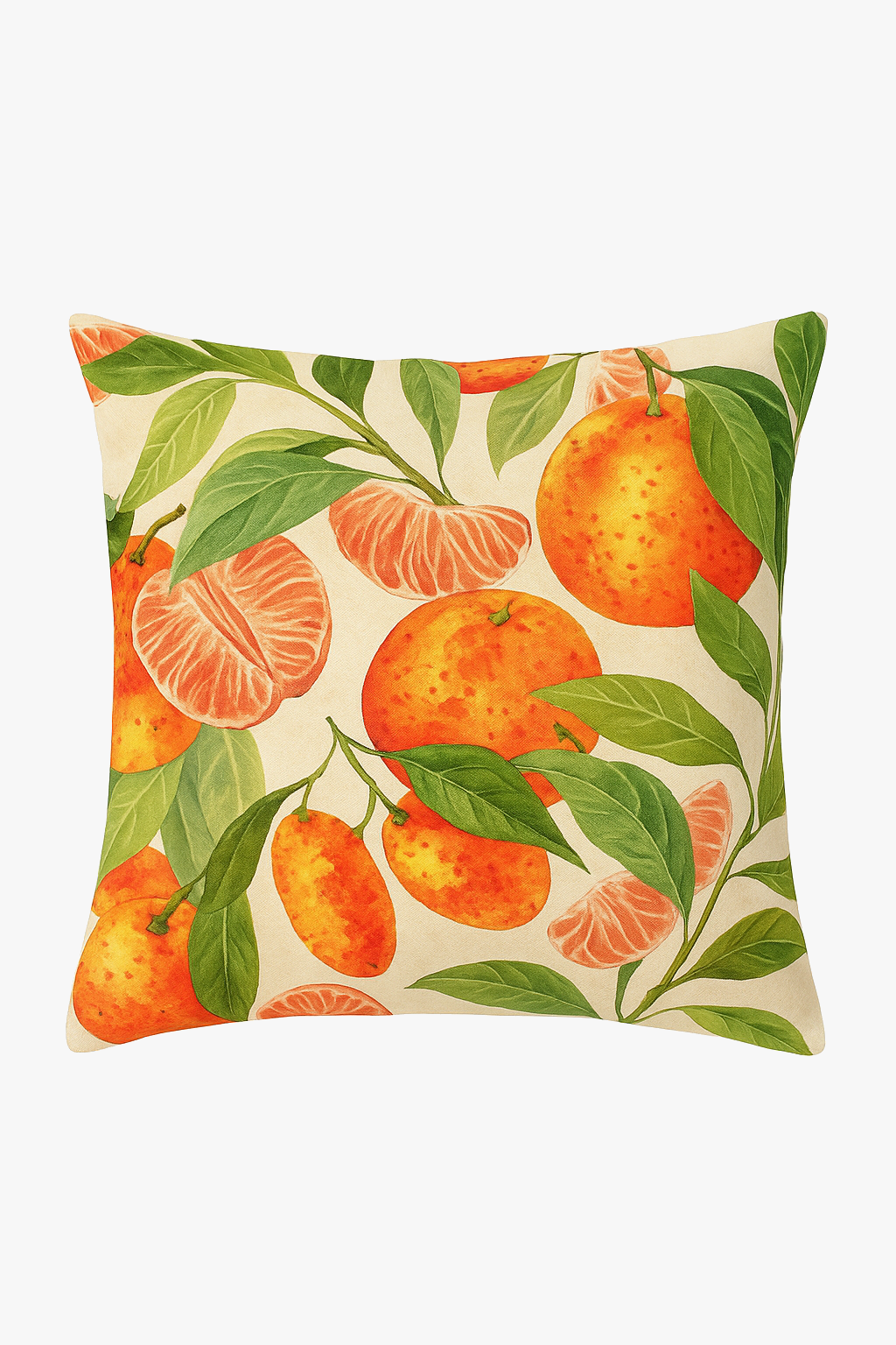 housse de coussin fruits d'été citron orange fraise pastèque décorative