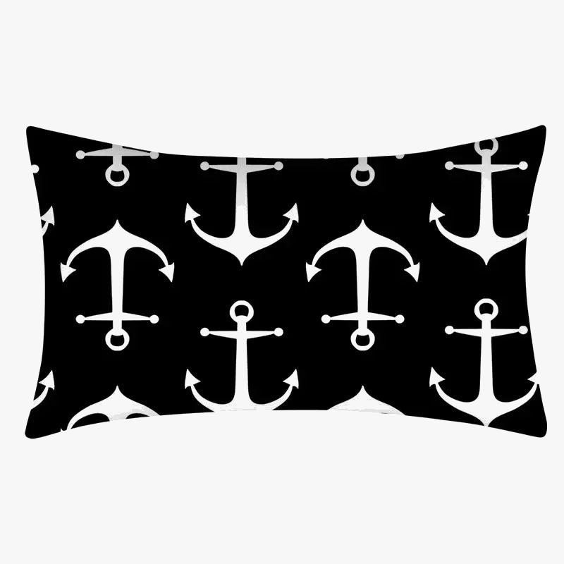 housse de coussin géométrique noir et blanc pour canapé