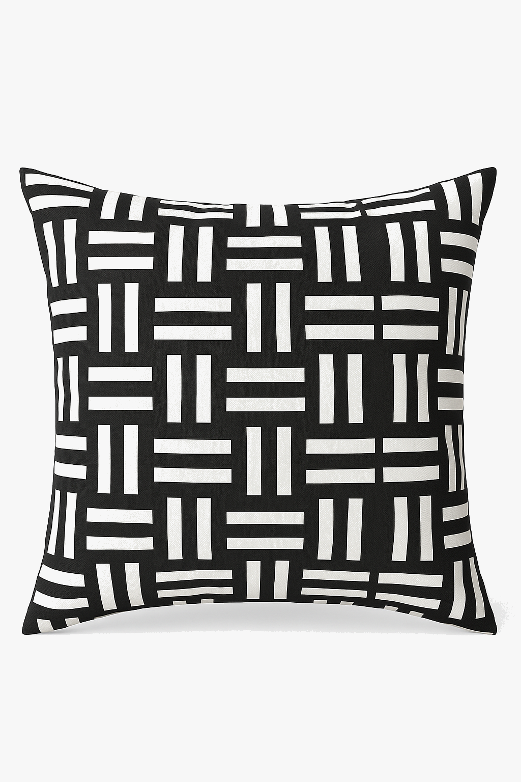 housse de coussin géométrique noire et blanche décorative à lignes ondulées