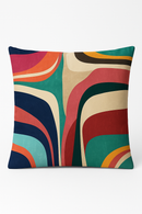 housse de coussin géométrique à motifs fleurs colorées et peau de pêche