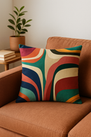 housse de coussin géométrique à motifs fleurs colorées et peau de pêche