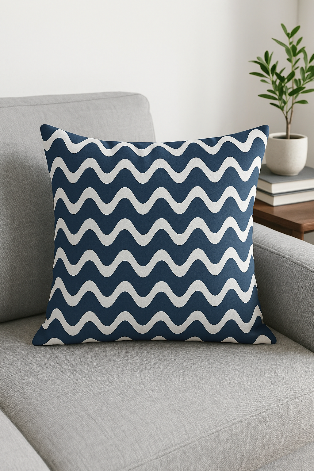 housse de coussin géométrique bleu marine style nordique élégant