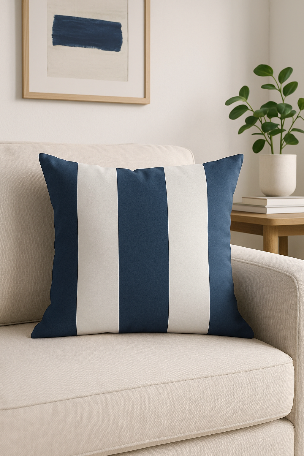 housse de coussin géométrique bleu marine style nordique élégant - vue 3 sur 2