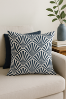 housse de coussin géométrique bleu marine style nordique élégant