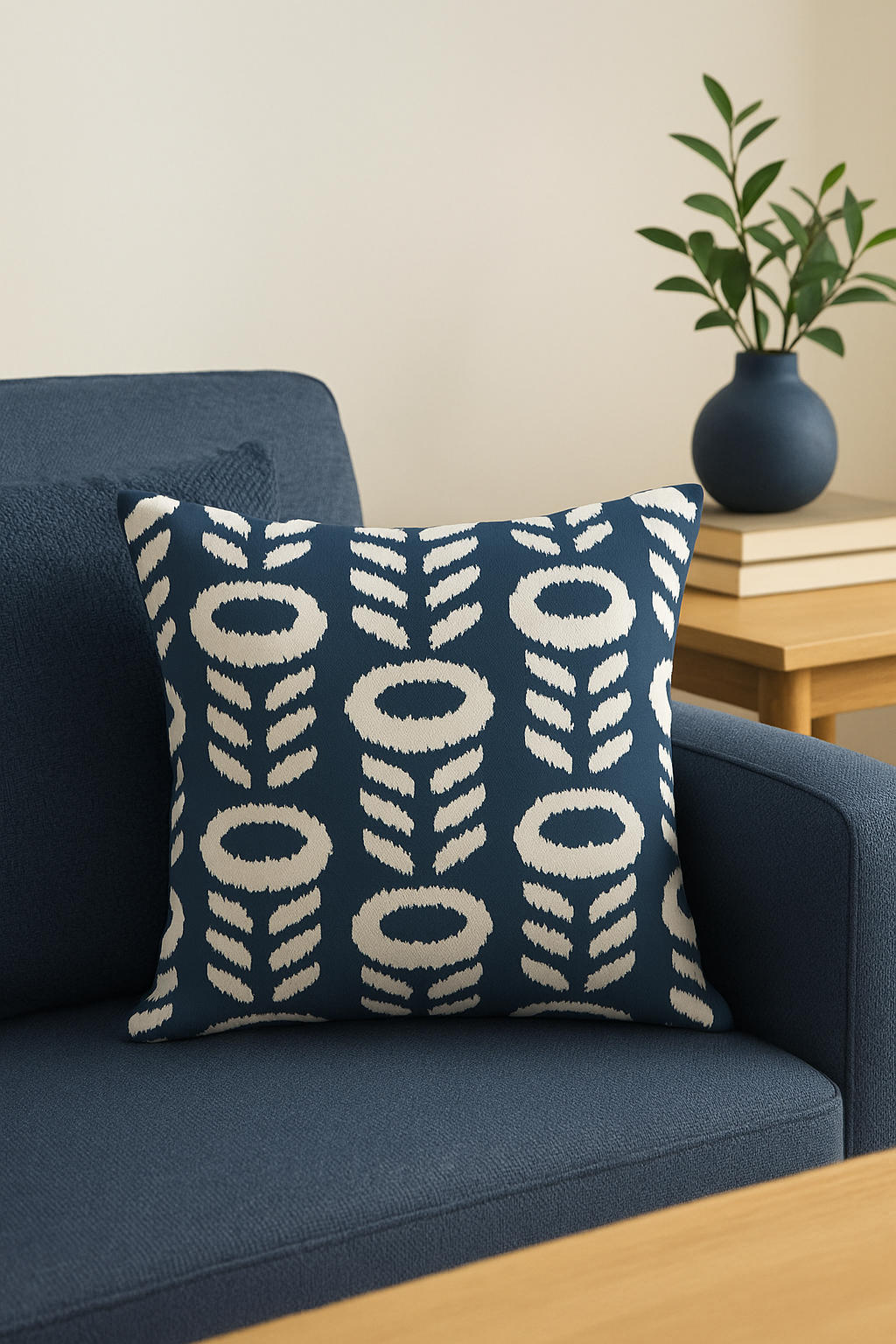 housse de coussin géométrique bleu marine style nordique moderne