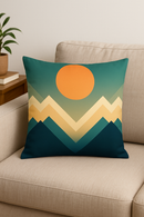 housse de coussin géométrique fleurs sauvages colorées peau de pêche