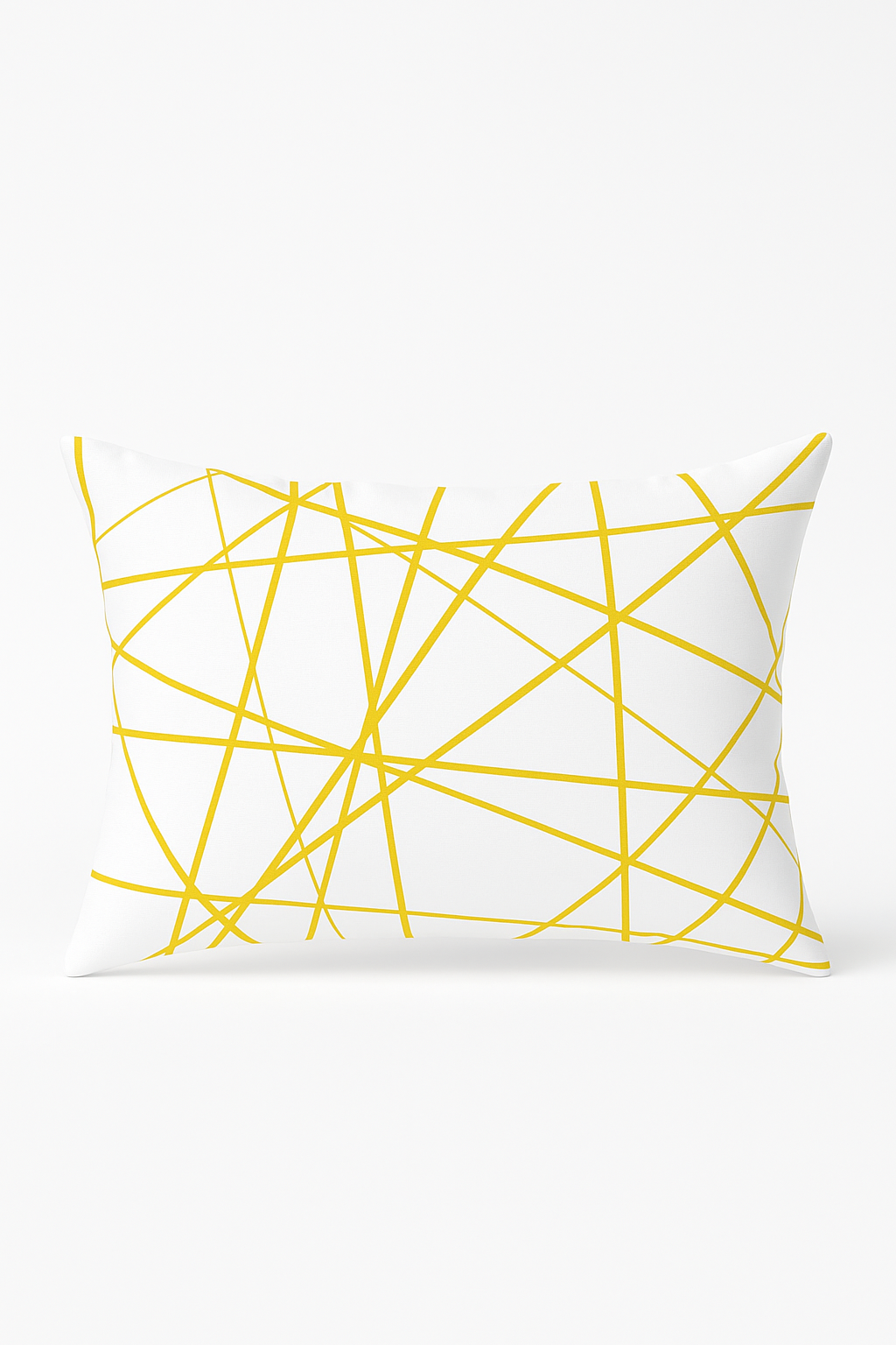 housse de coussin géométrique jaune pour décoration intérieure