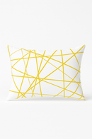 housse de coussin géométrique jaune pour décoration intérieure