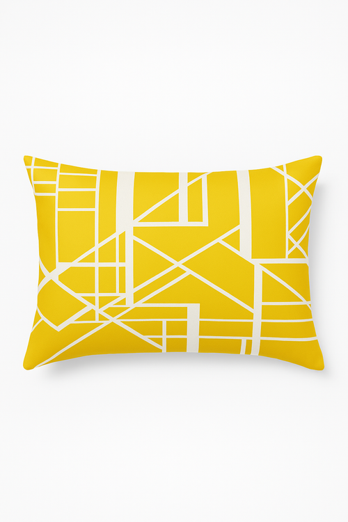 housse de coussin géométrique jaune pour un décor stylé