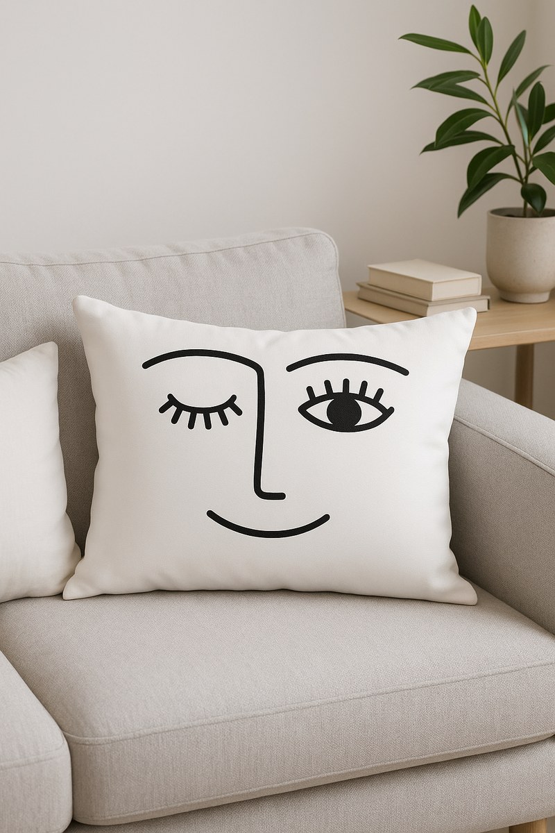 housse de coussin géométrique noir et blanc 30 x 50 cm