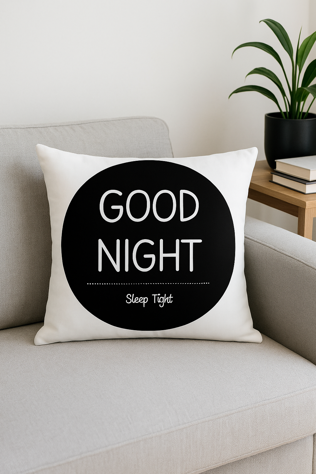 housse de coussin géométrique noir et blanc design élégant - vue 3 sur 2