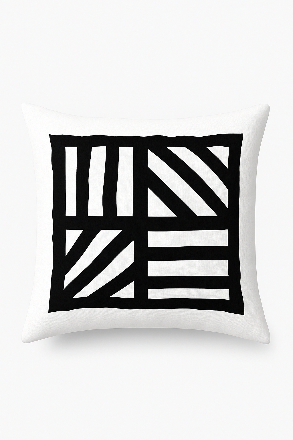 housse de coussin géométrique noir et blanc design moderne
