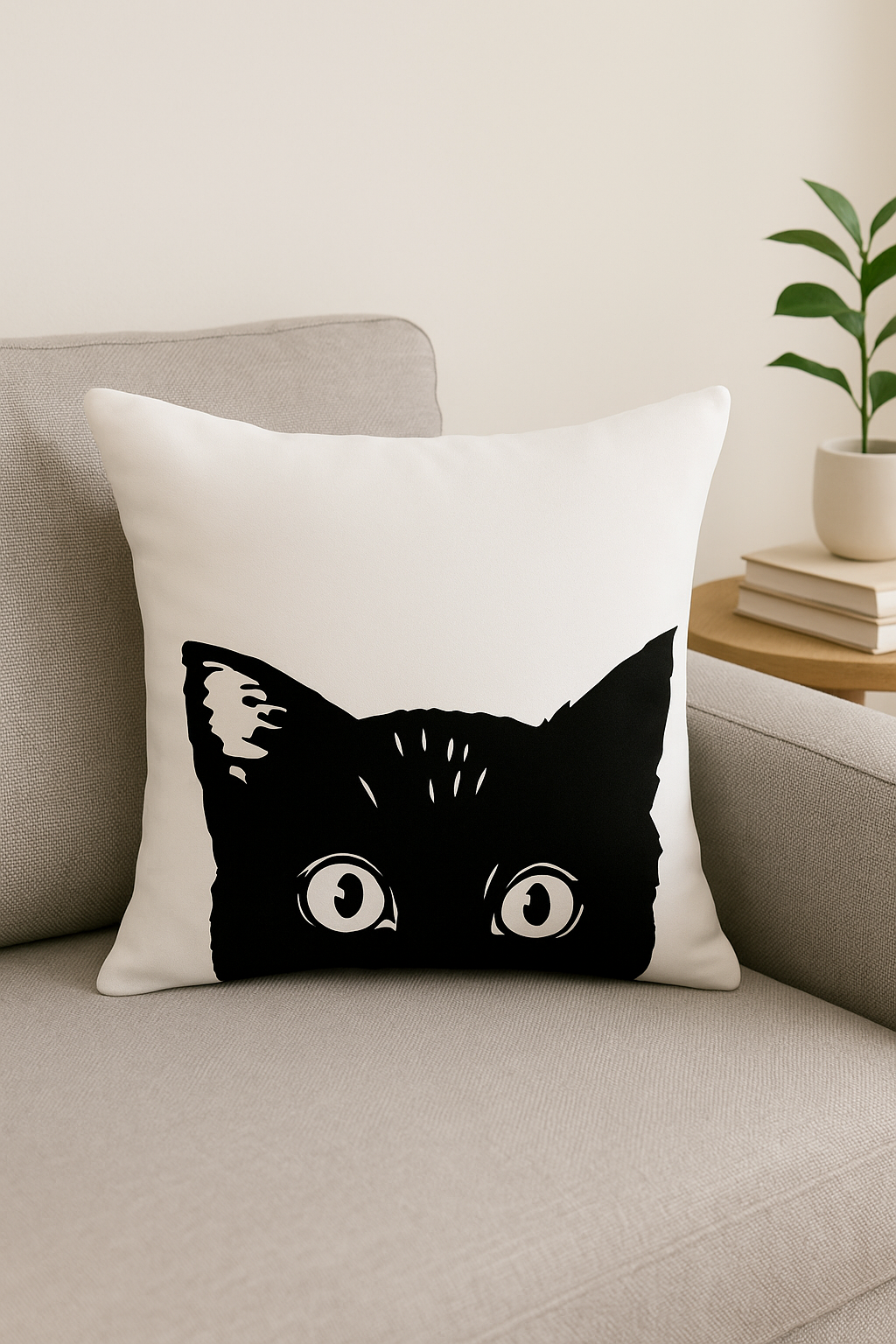 housse de coussin géométrique noir et blanc moderne