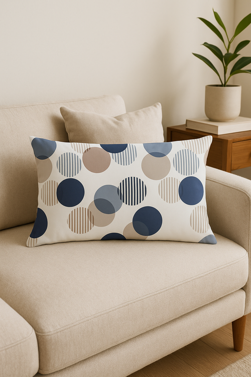 housse de coussin géométrique noir et jaune 30 x 50 cm