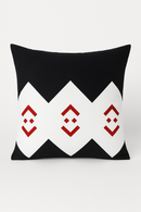 housse de coussin géométrique noire et rouge pour canapé