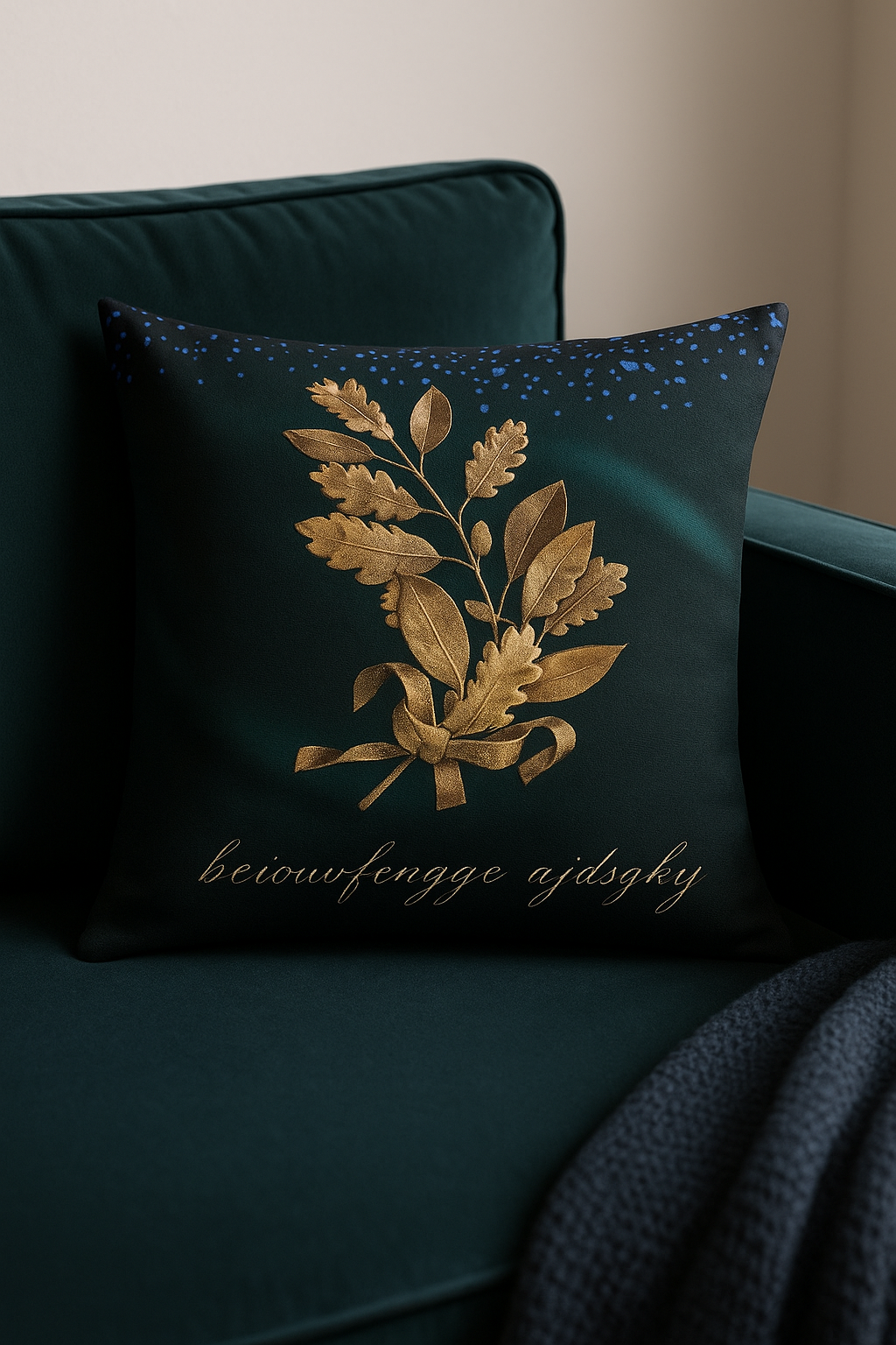 housse de coussin géométrique style ethnique or clair - vue 3 sur 2