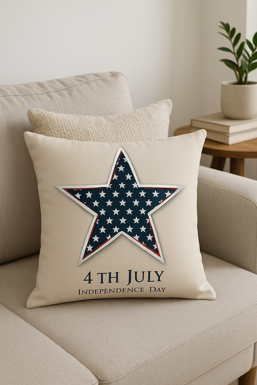 housse de coussin imprimée love usa pour la fête nationale