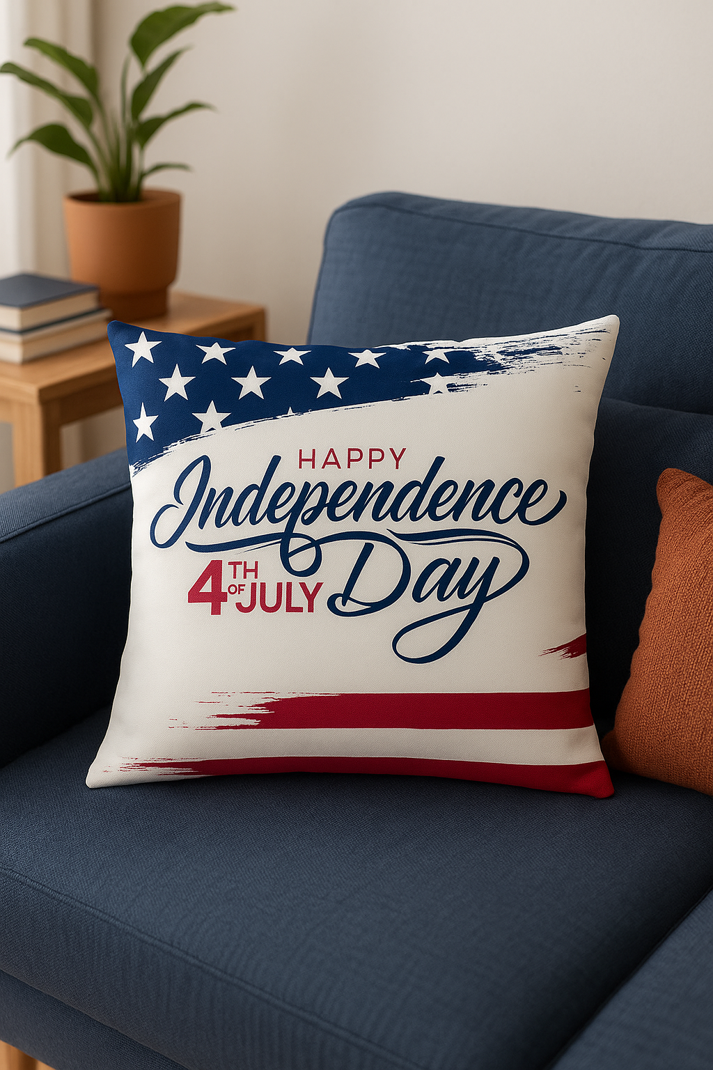 housse de coussin imprimée love usa pour le jour de l'indépendance - vue 3 sur 2